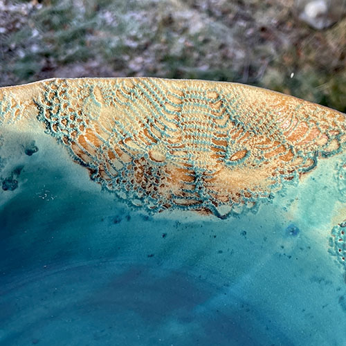 Keramikskål spetsmönster timmervikens keramik